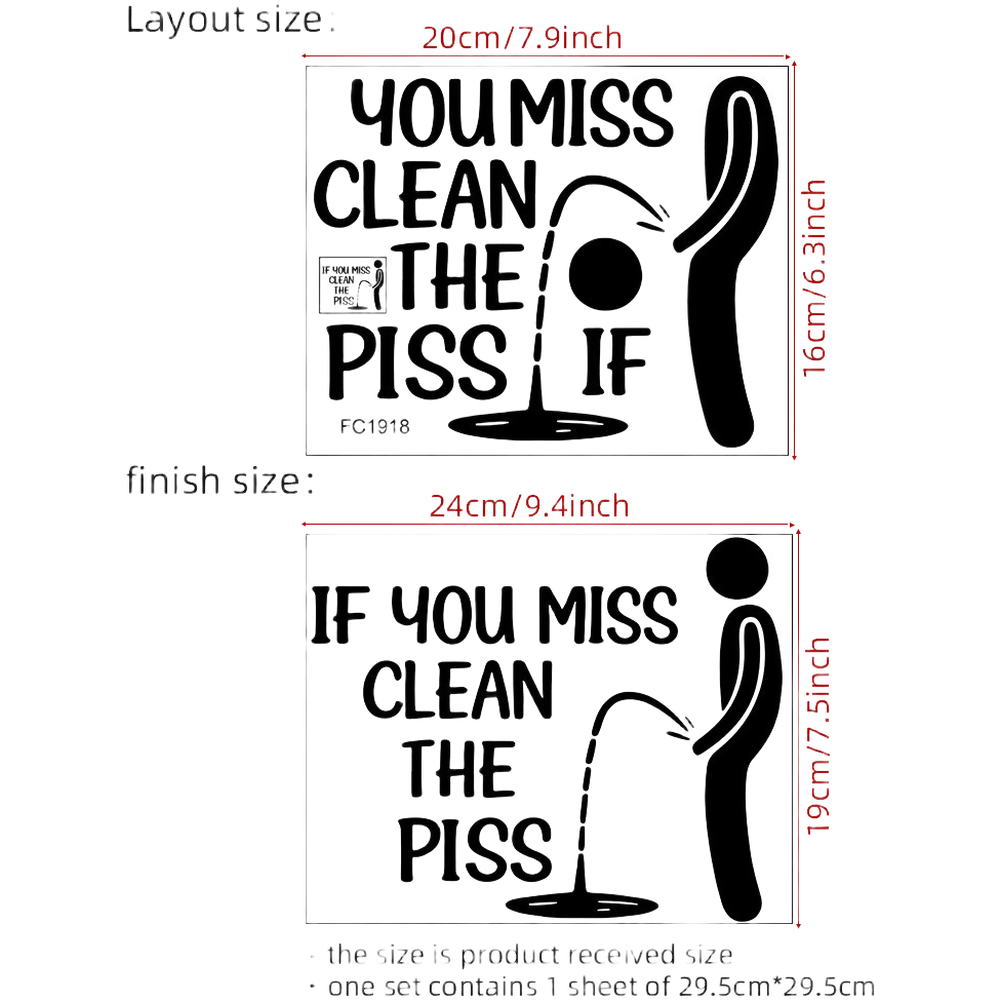 Interior Design Language - Set Stiker Indikator Toilet 3 Buah